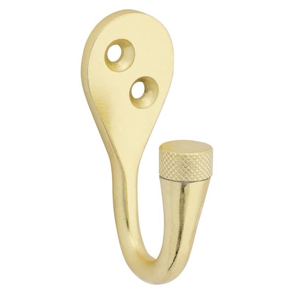 National Hardware National Hardware Powell Medium Brushed Gold Aluminum 2-5/8 in. L Knurled Hook 60 lb 1 pk N337-911 - main